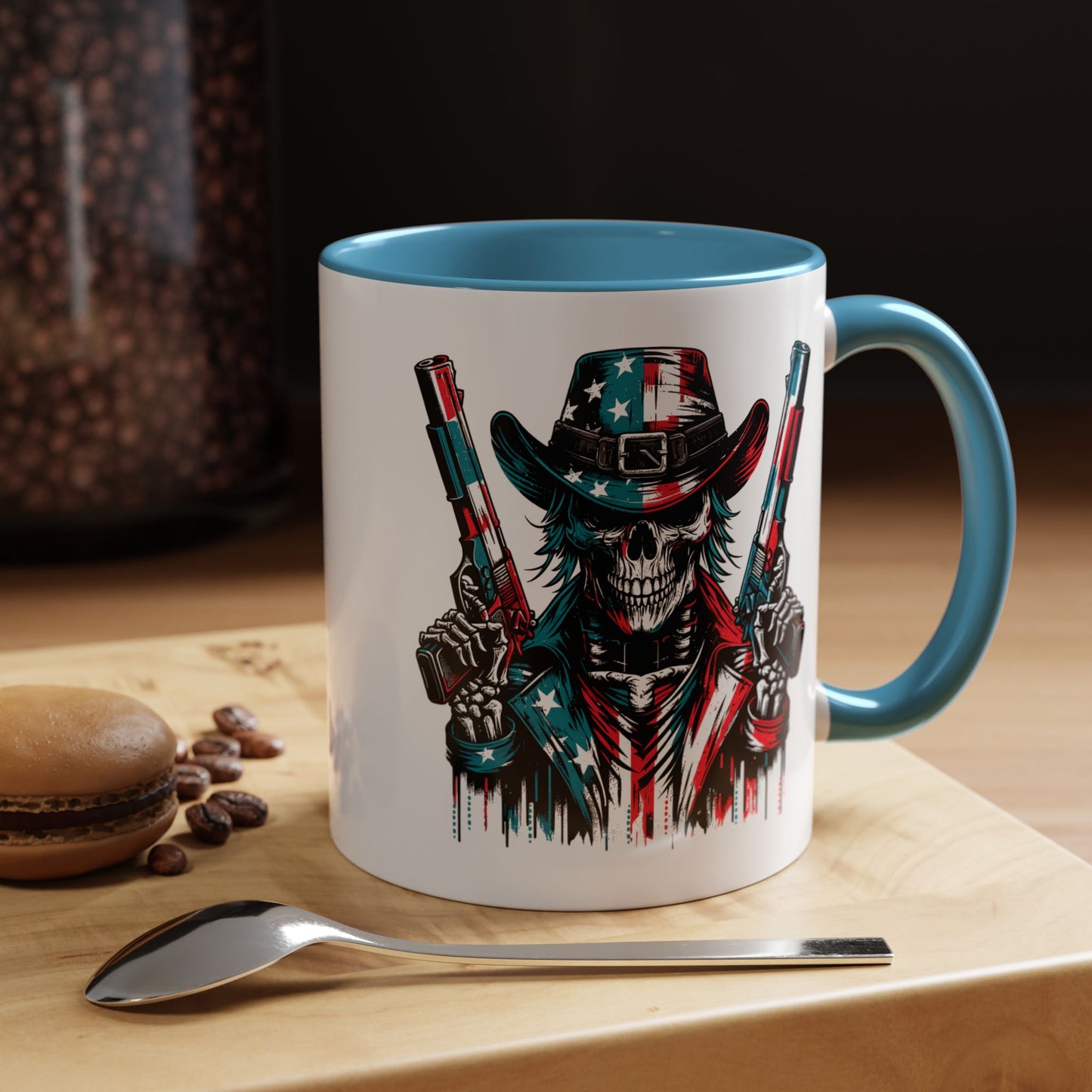 4th of July Mug - Skeleton with American Flag