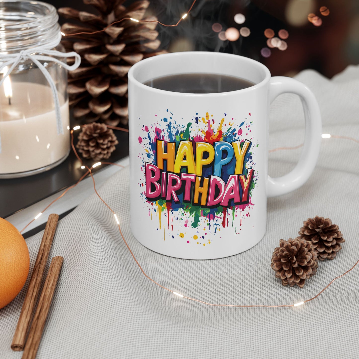 Birthday Mug - Happy Birthday Graffiti