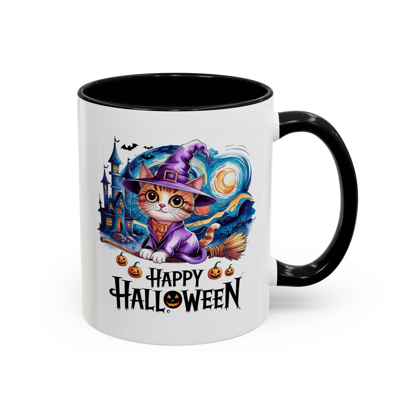 Halloween Mug - Happy Halloween Cat Witch
