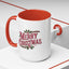 Christmas Mug - Merry Christmas Maroon & Green Text Decorations