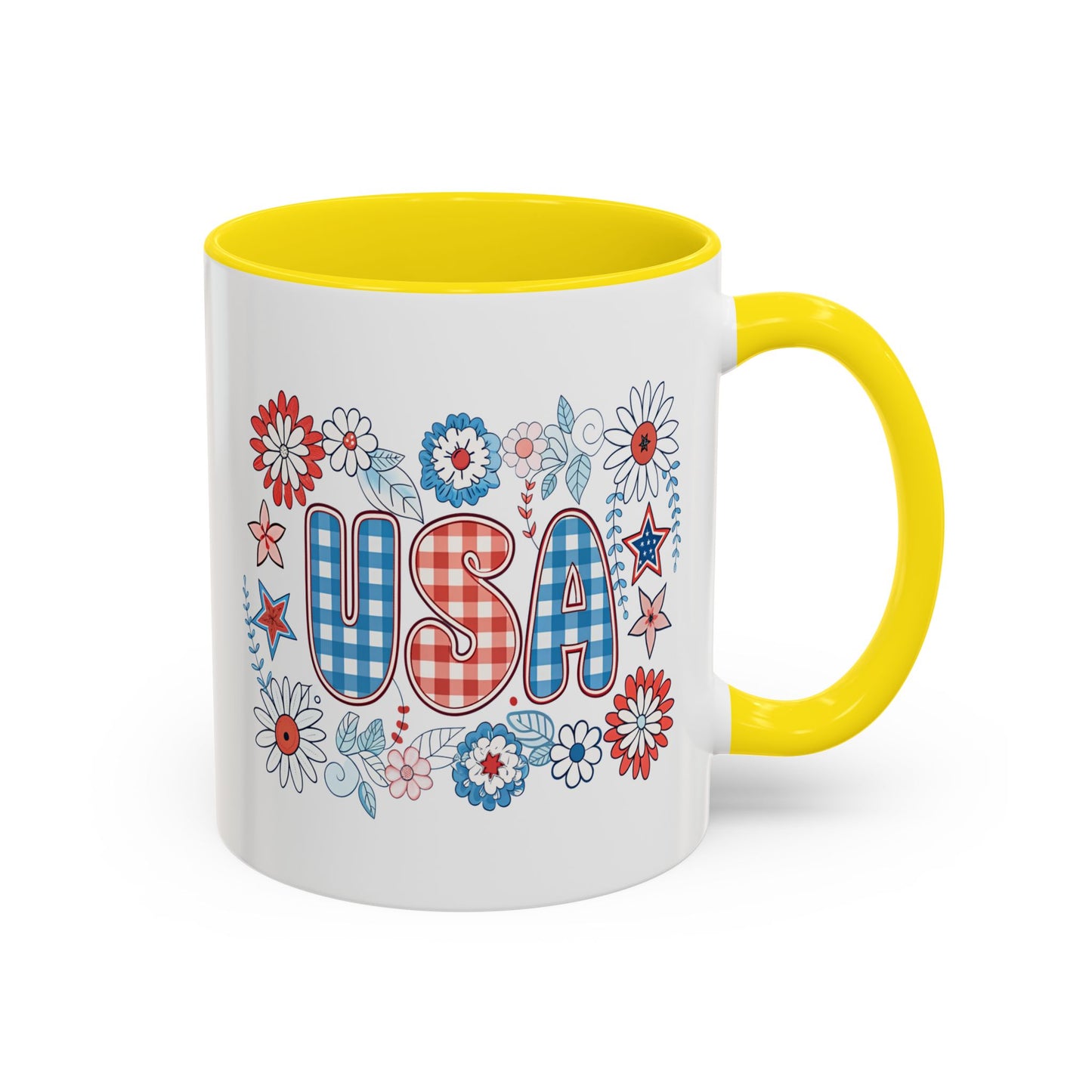 4th of July Mug - USA Preppy Floral