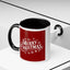 Christmas Mug - Merry Christmas White Text Maroon Background