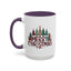 Christmas Mug - Merry Christmas Tartan Text Trees Presents