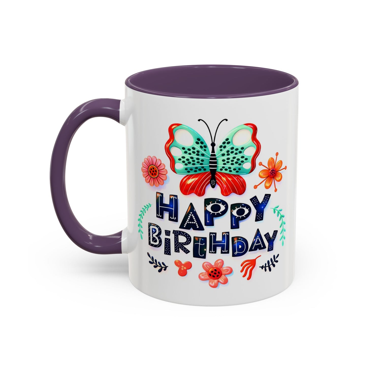 Birthday Mug - Butterfly Flowers