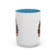 Christmas Mug - Merry Christmas White & Black Text Santa Trees Presents
