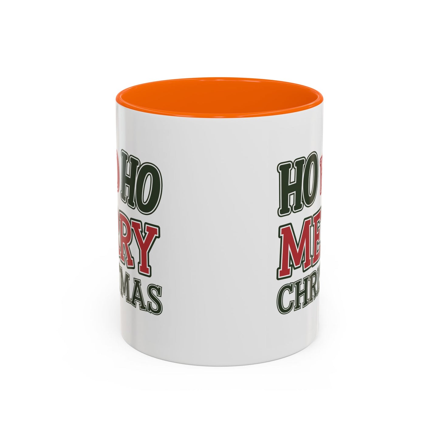 Christmas Mug - Ho Ho Ho Merry Christmas Green & Red Text