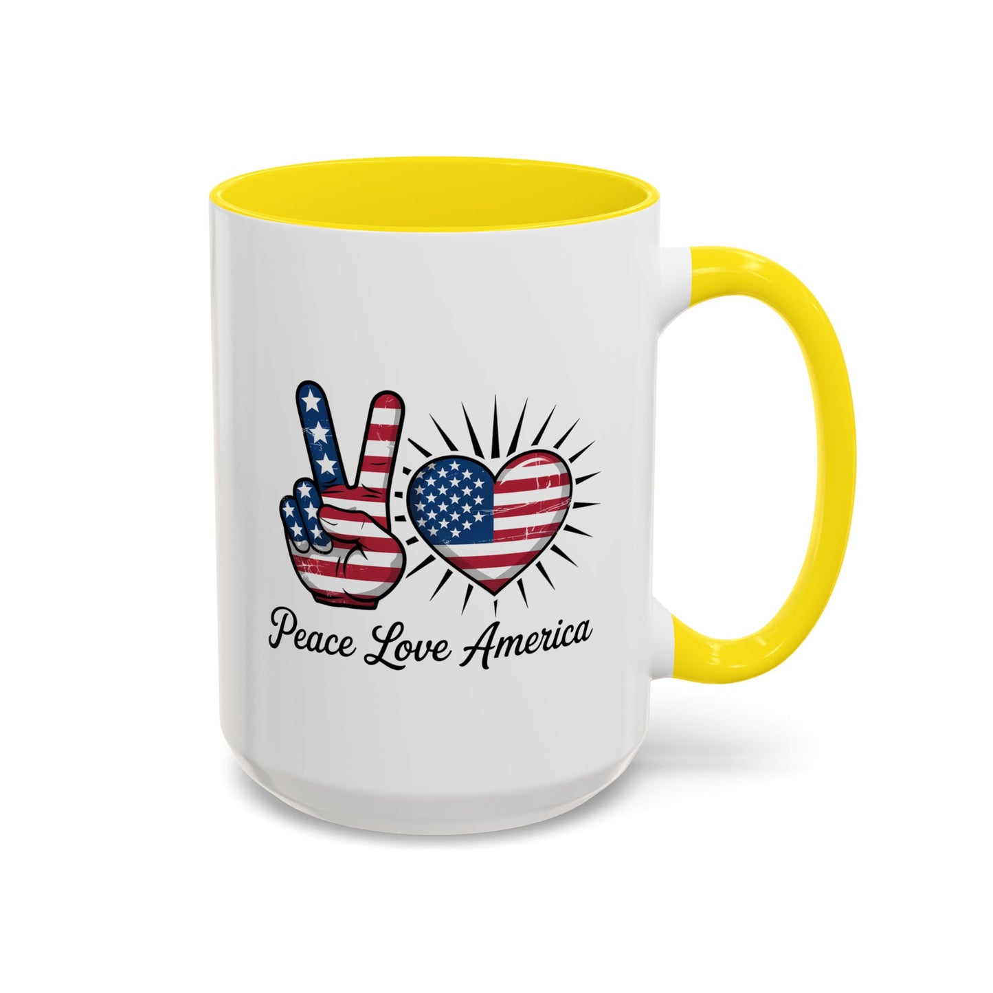 4th of July Mug - Peace Love America