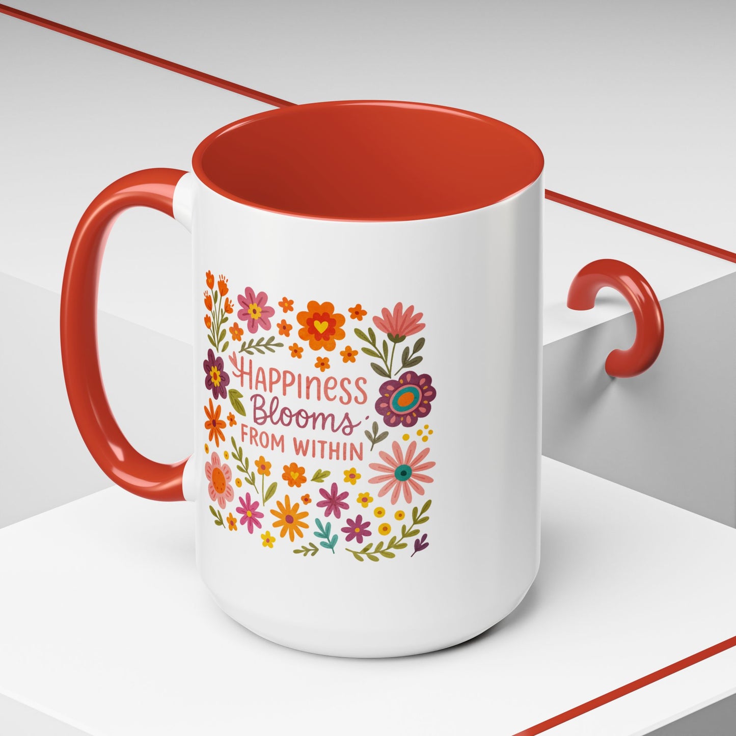Motivation Mug - Happiness Blooms From Within