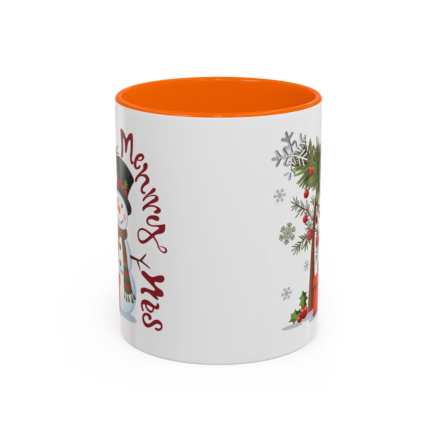 Christmas Mug - Merry Xmas Snowman Tree Present