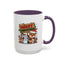 Christmas Mug - Merry Christmas Red & Green Text Reindeer Snowman