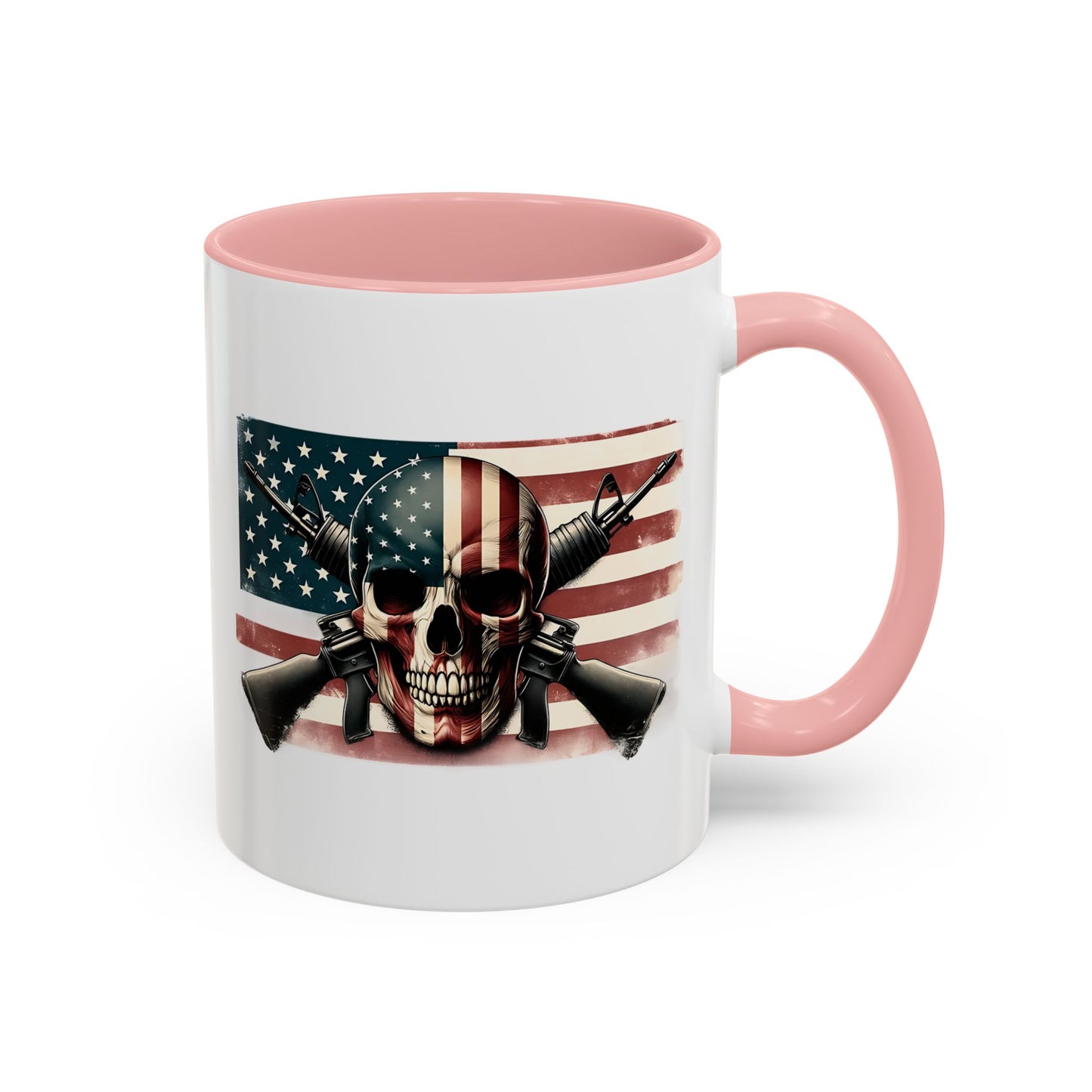 4th of July Mug - Skull Guns Flag
