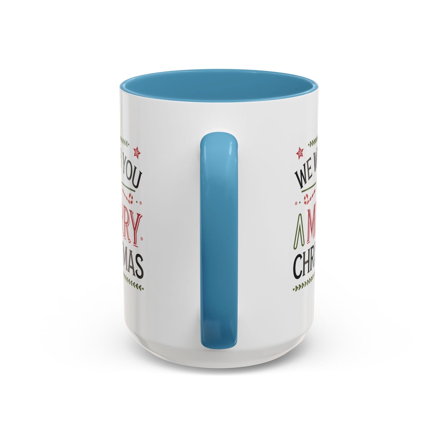 Christmas Mug - We Wish You a Merry Christmas Blue Green & Red Text