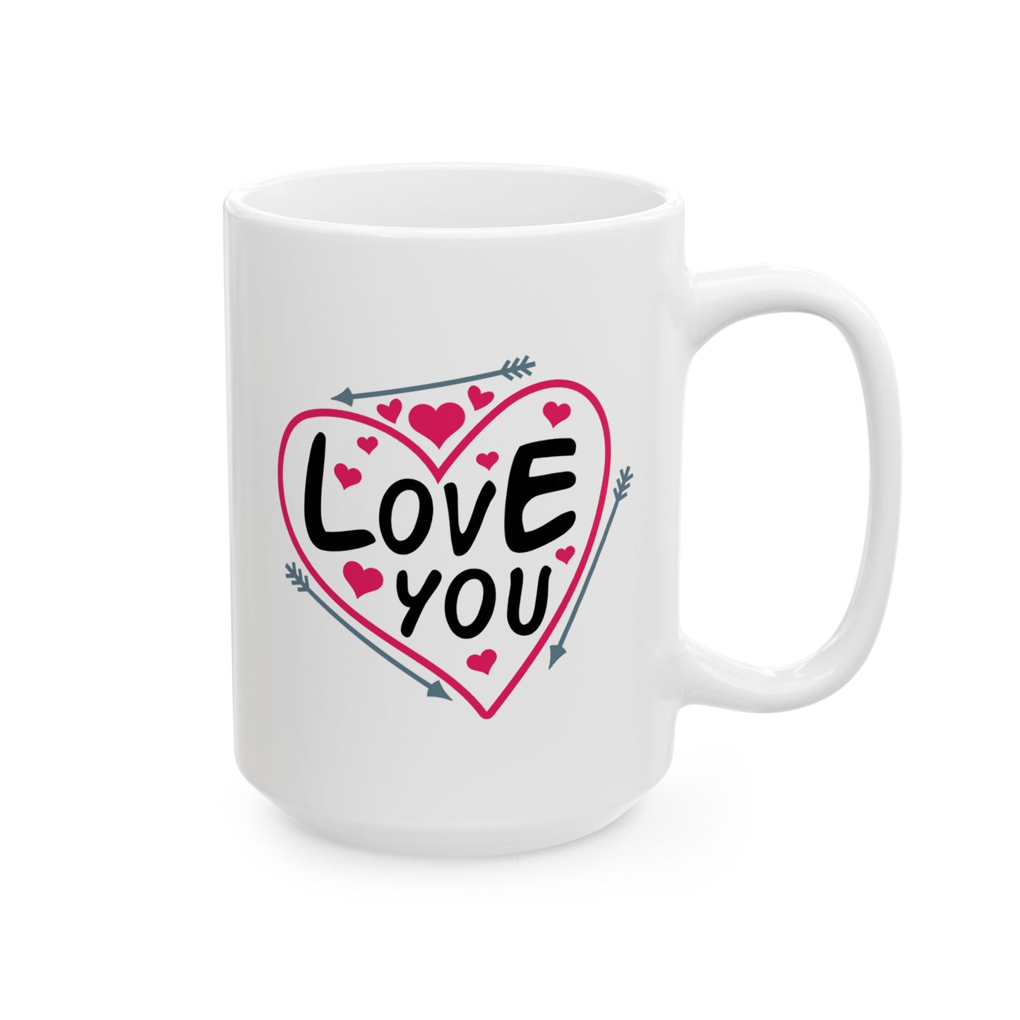 Anniversary Mug - Love You Heart & Arrows