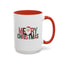 Christmas Mug - Merry Christmas Green & Red Text Santa