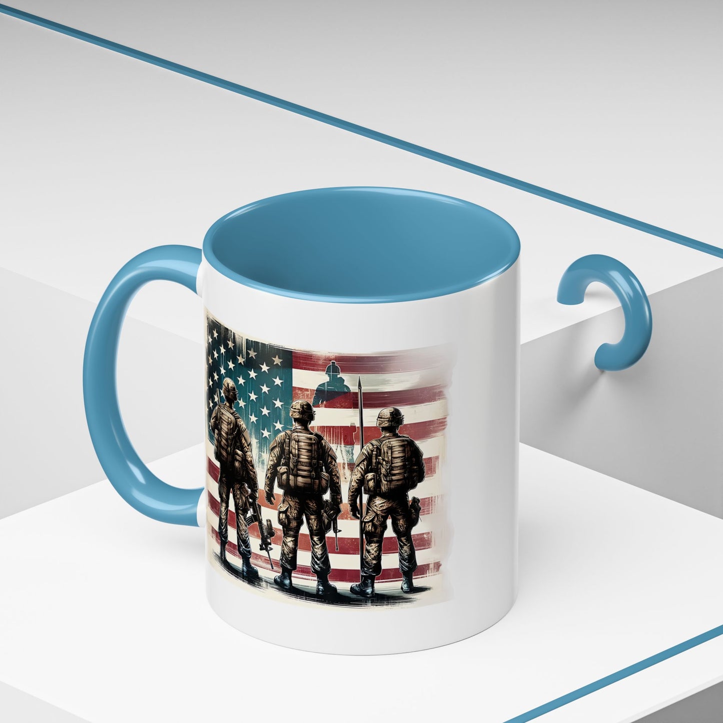 4th of July Mug - Soldiers American Flag