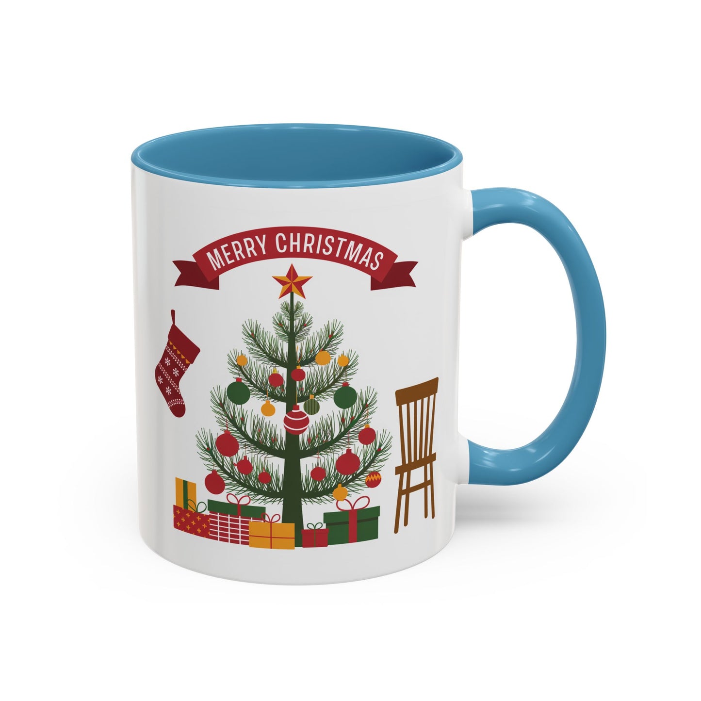 Christmas Mug - Merry Christmas Banner Tree Presents
