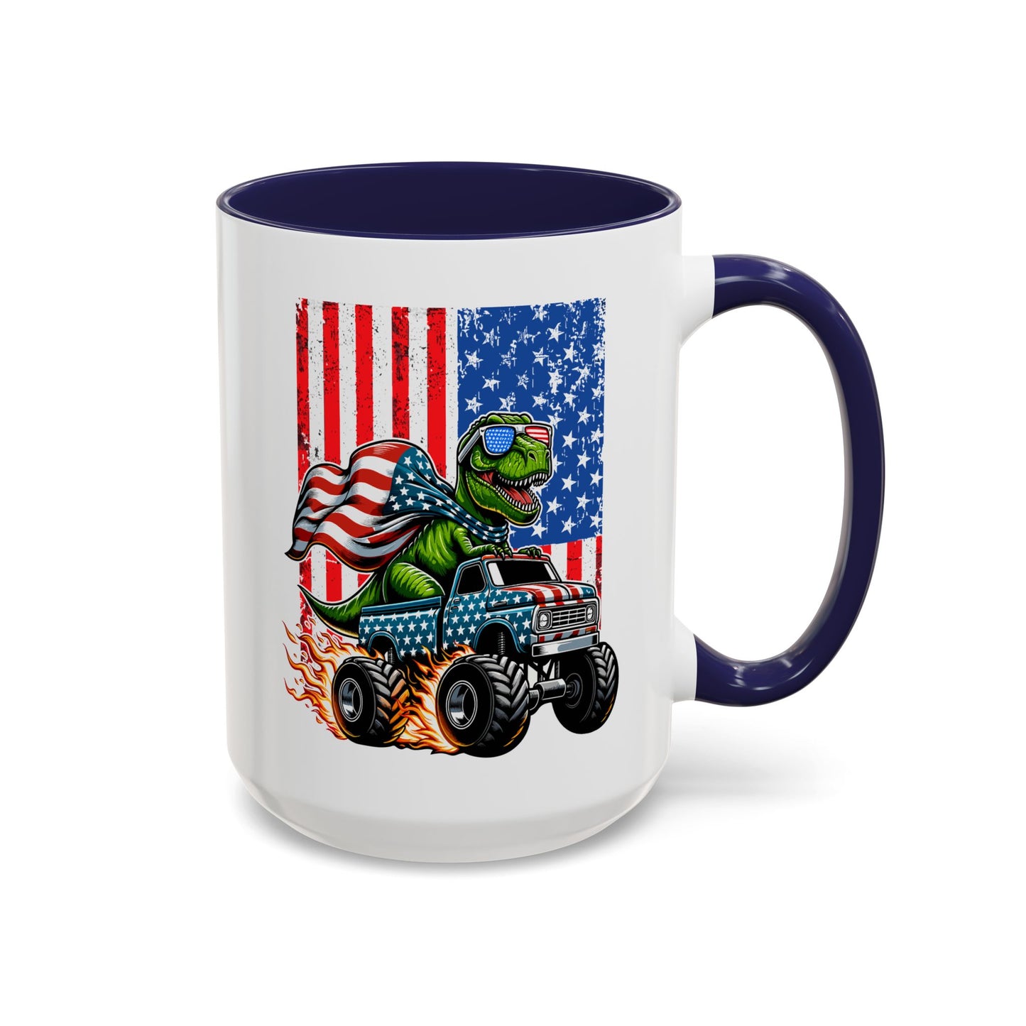 4th of July Mug - T Rex Riding Monster Truck