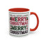 Christmas Mug - Merry Christmas Red Green & Black Text Trees Presents