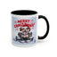 Christmas Mug - Merry Christmas Red Text Puppy Green Top 2