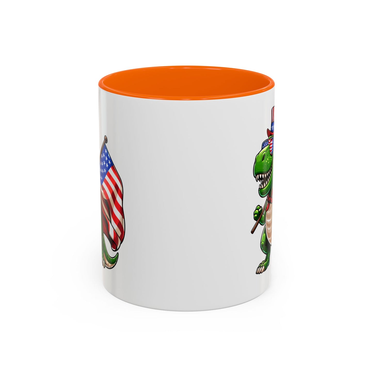 4th of July Mug - T Rex Dinosaur USA Flag