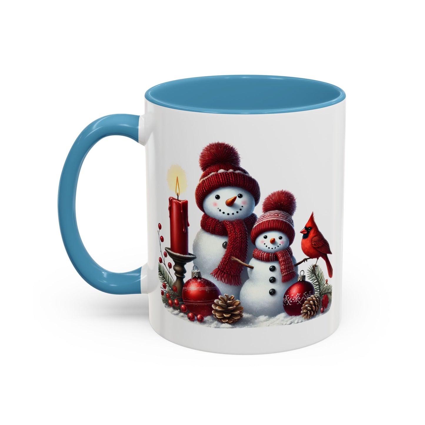 Christmas Mug - Burgundy Snowman Family
