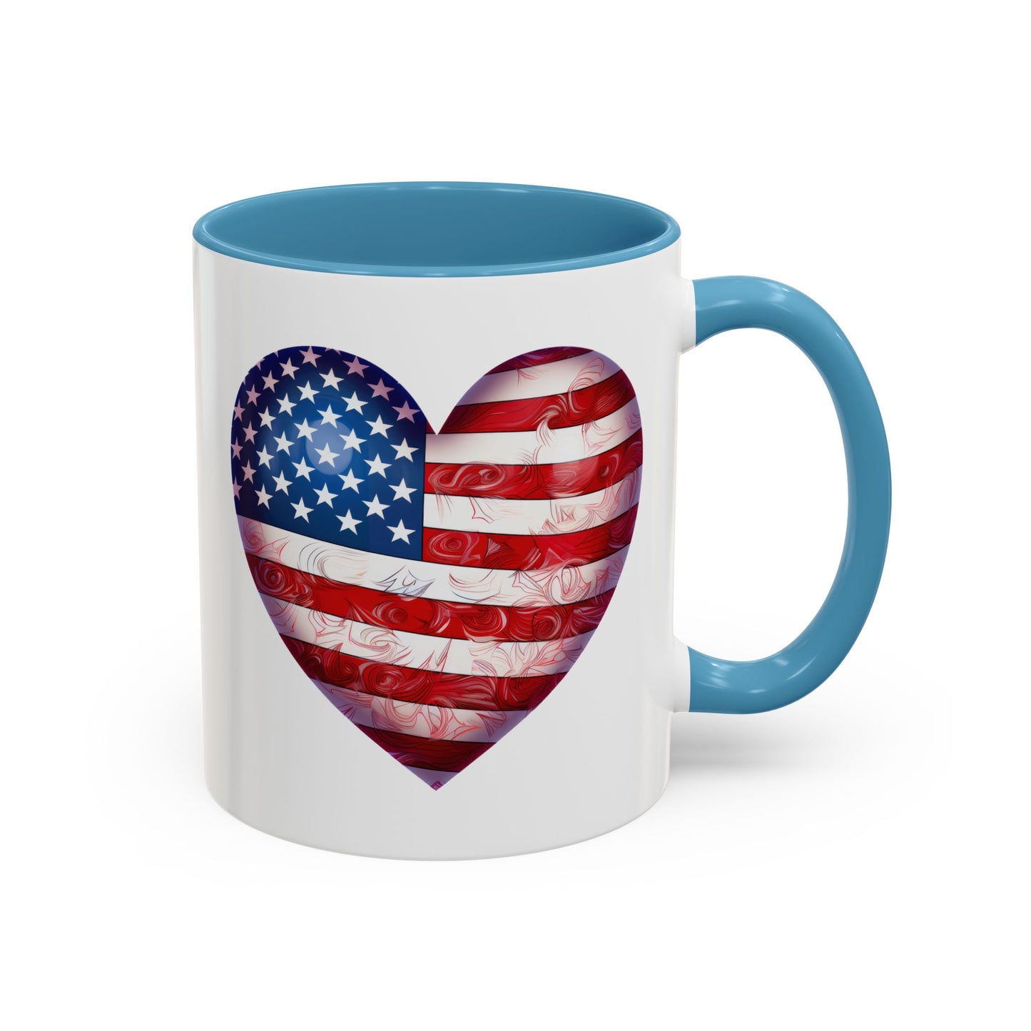 4th of July Mug - Heart American Flag