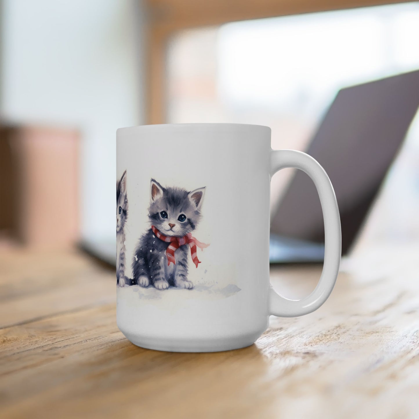 Christmas Mug - Three Kittens Christmas Tree