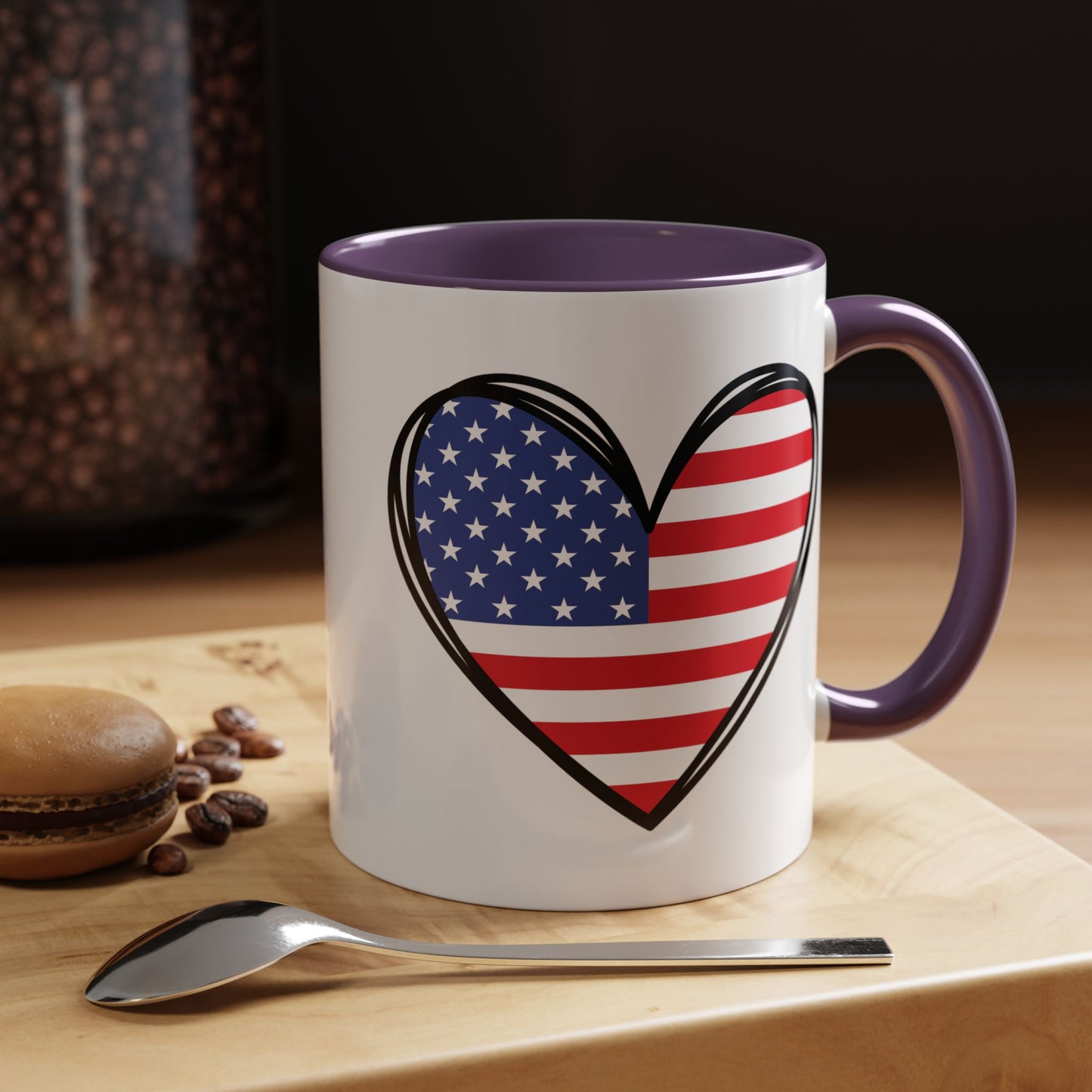 4th of July Mug - USA Flag Heart