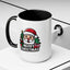 Christmas Mug - Merry Christmas White & Black Text Santa Trees Presents