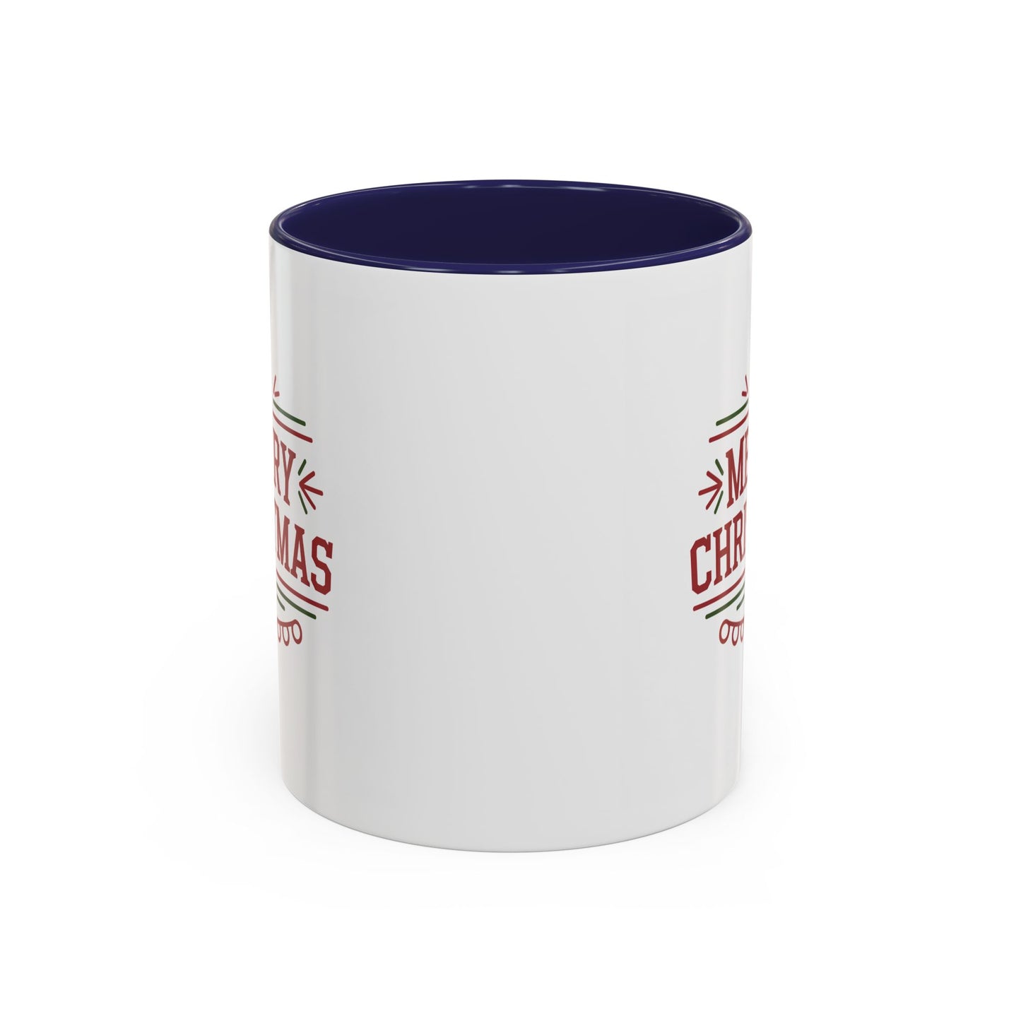 Christmas Mug - Merry Christmas Maroon Text Tree Star