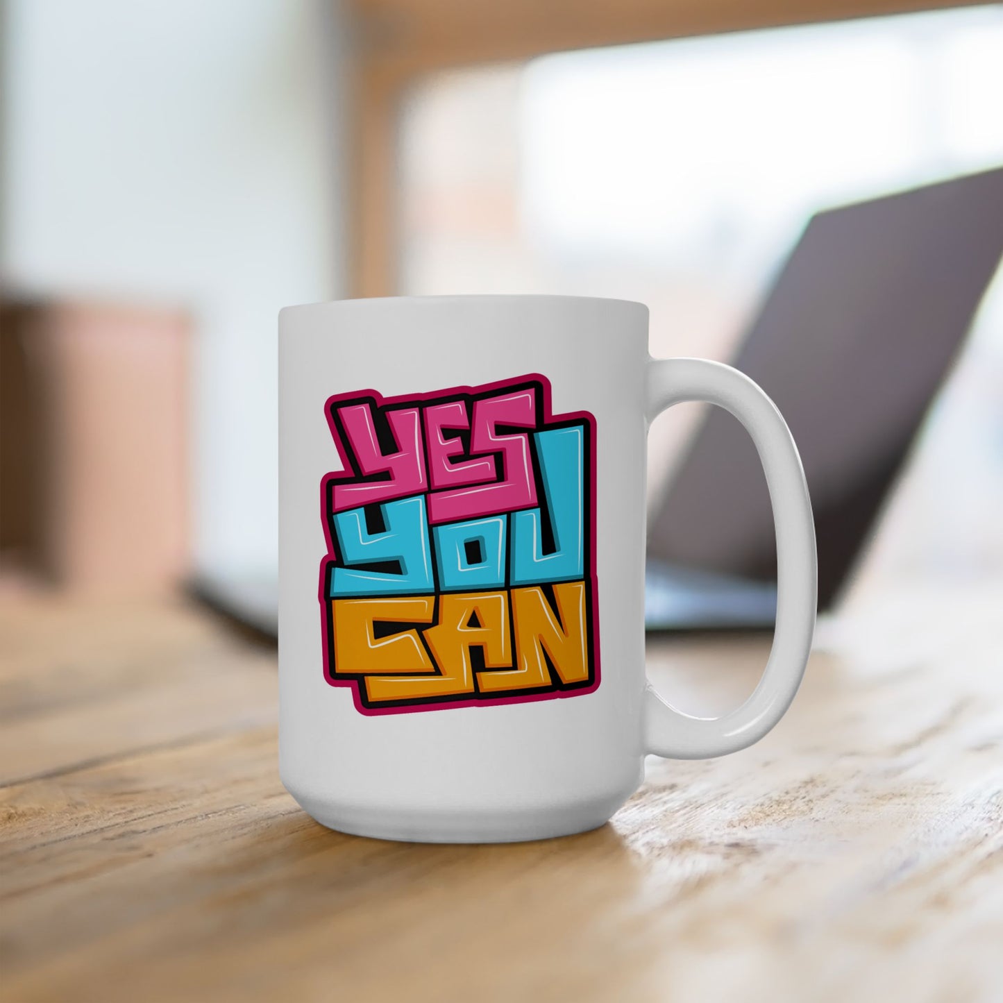 Motivation Mug - Yes You Can Graffiti