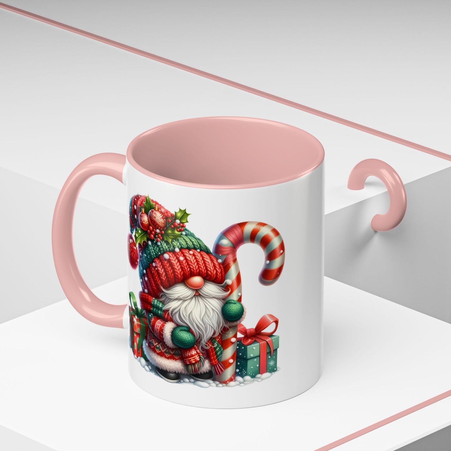 Christmas Mug - Gnome Candy Cane and Presents