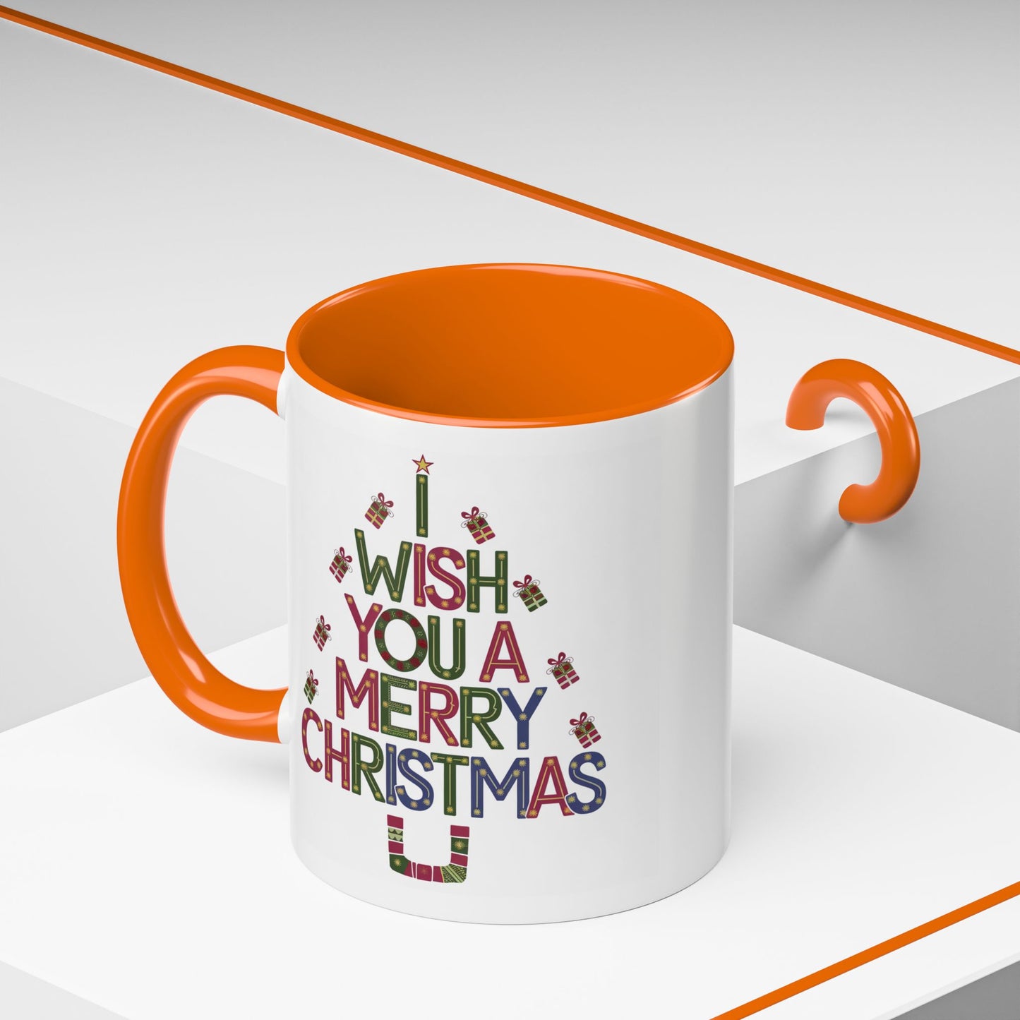 Christmas Mug - I Wish You a Merry Christmas Present Treee