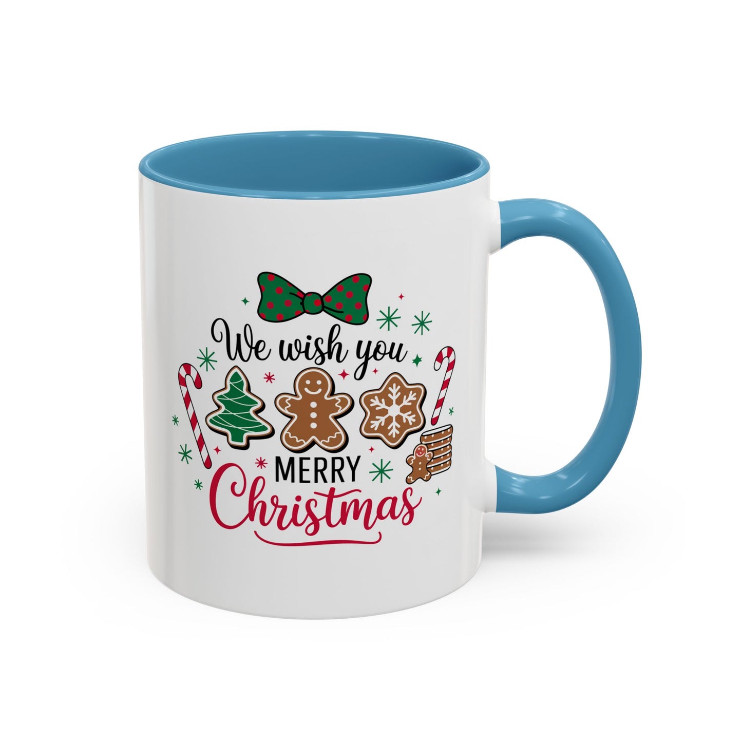 Christmas Mug - We Wish You a Merry Christmas Black & Red Text Cookies & Candy