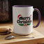 Christmas Mug - Merry Christmas Black Text Hat Candy Cane Mistletoe