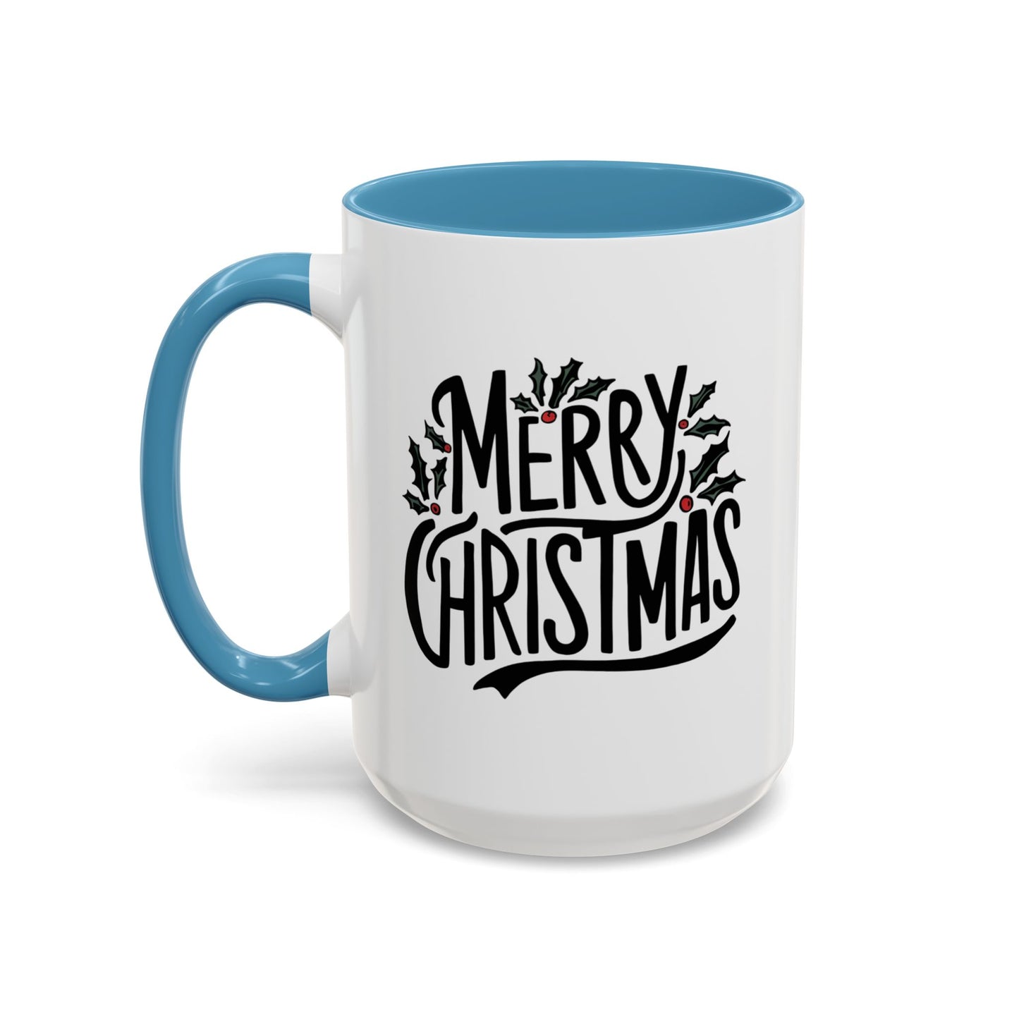 Christmas Mug - Merry Christmas Black Text Mistletoe