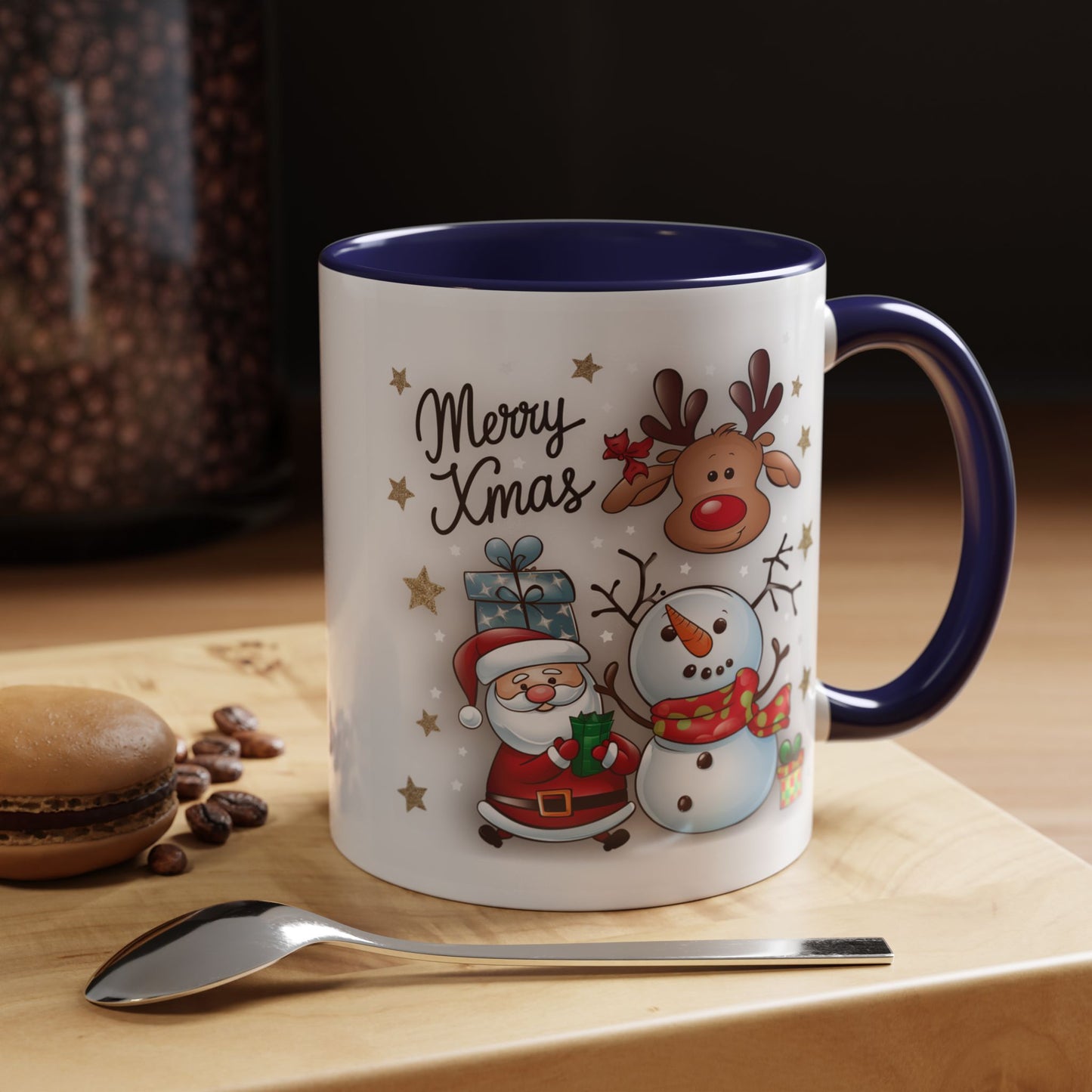 Christmas Mug - Merry Xmas Santa Snowman Reindeer