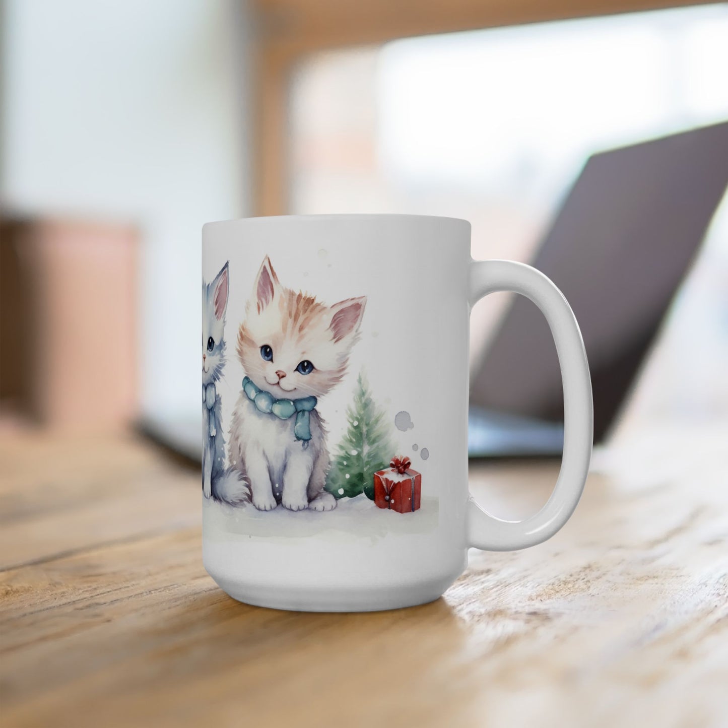 Christmas Mug - Kittens Tree Presents