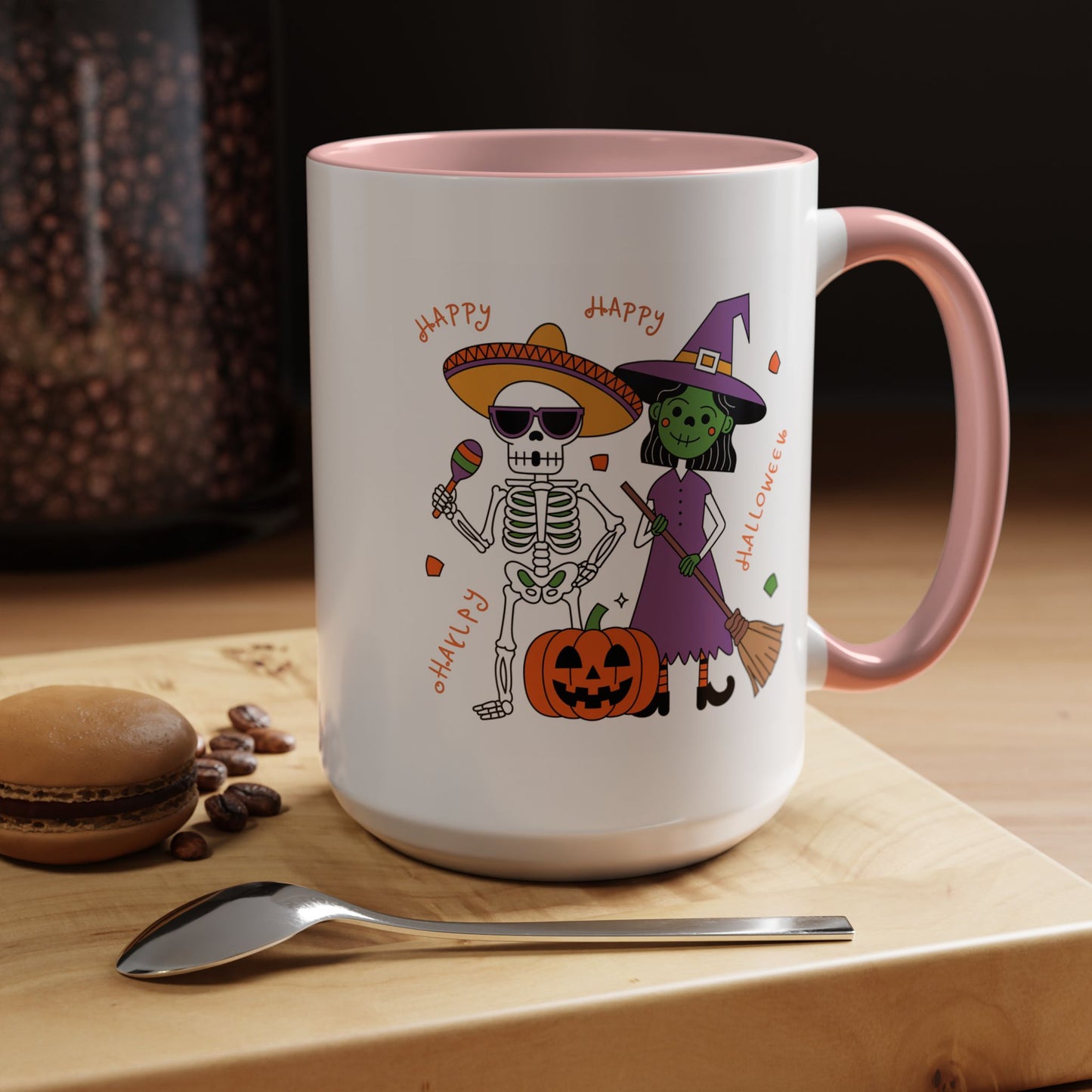 Halloween Mug - Skeleton & Witch