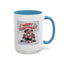 Christmas Mug - Merry Christmas Red Text Puppy Green Top