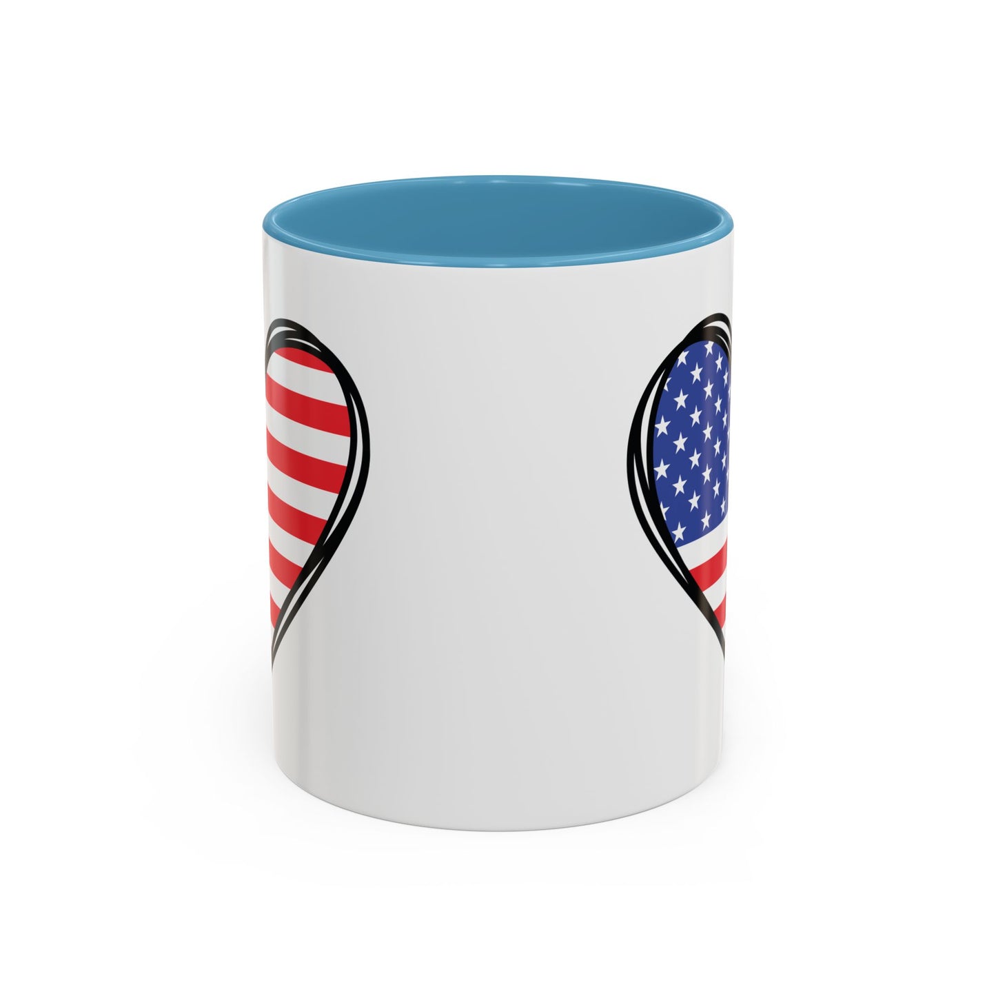 4th of July Mug - USA Flag Heart