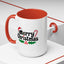 Christmas Mug - Merry Christmas Black Text Hat Candy Cane Mistletoe