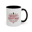 Christmas Mug - Merry Christmas Maroon Text Tree Star
