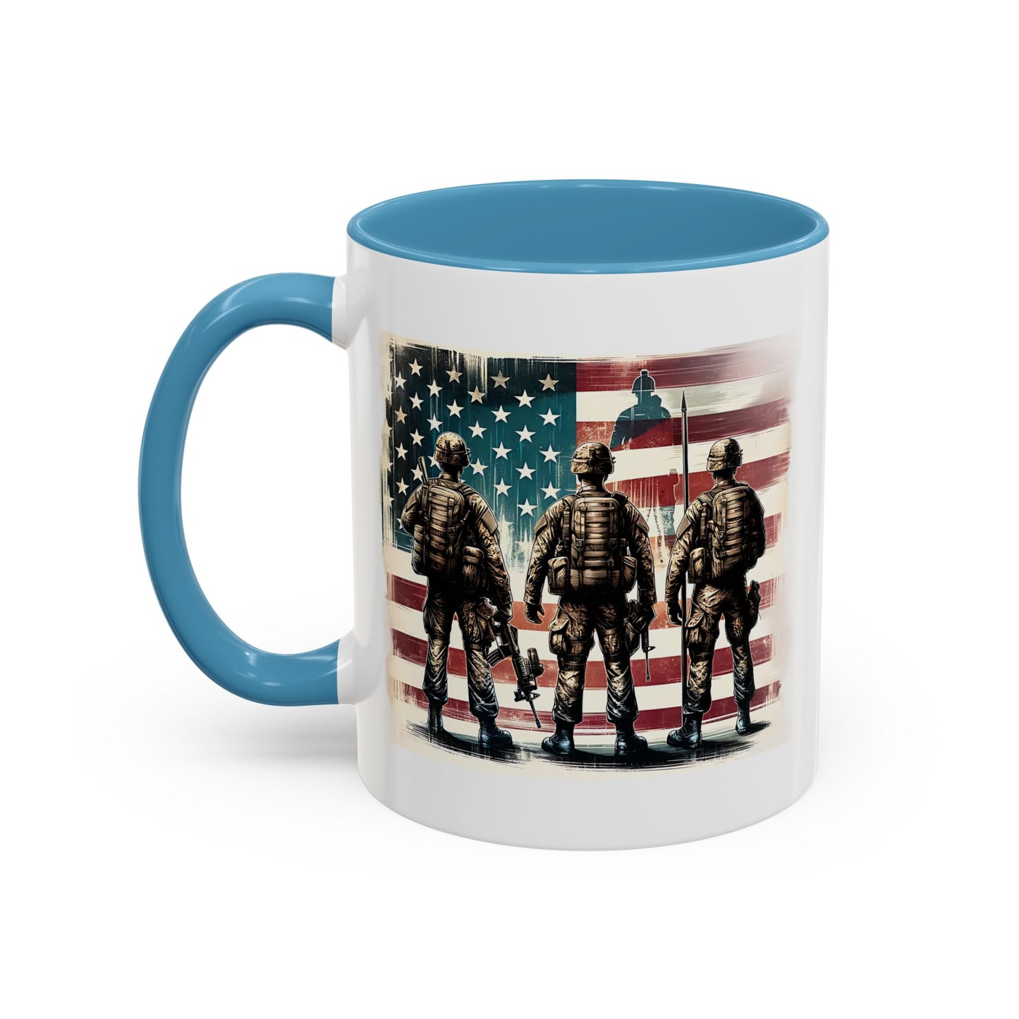 4th of July Mug - Soldiers American Flag