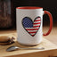 4th of July Mug - USA Flag Heart