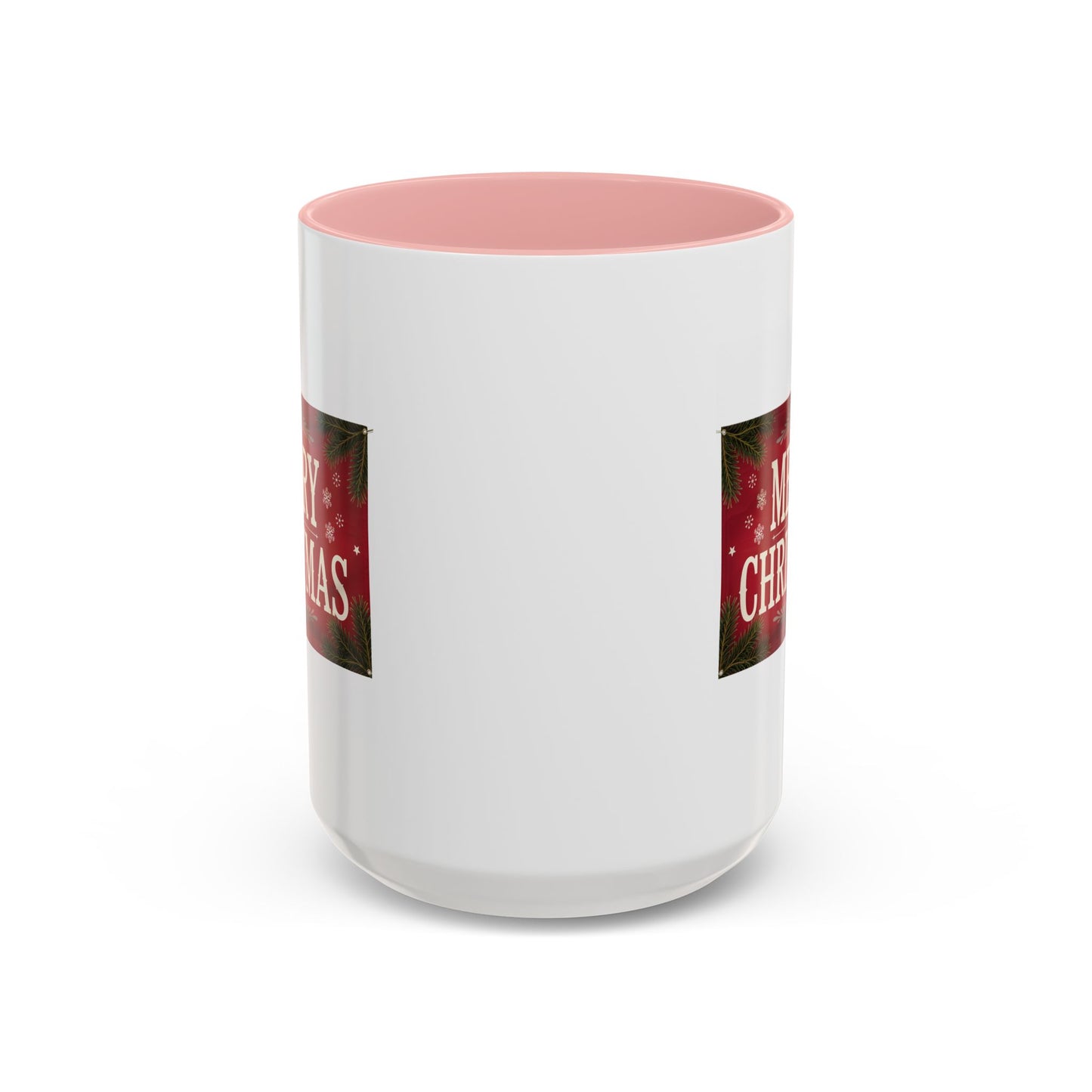 Christmas Mug - Merry Christmas Cream Text Maroon Background