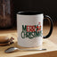Christmas Mug - Merry Christmas Green & Red Text Santa Present