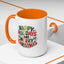 Christmas Mug - Happy Holidays and Merry Christmas Blue Green Yellow Red Text