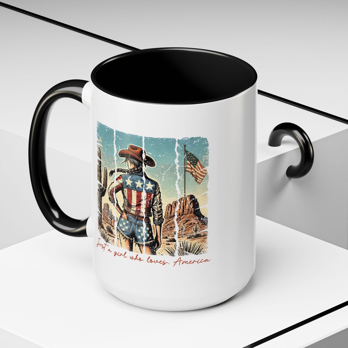 4th of July Mug - Just a Girl Who Loves America
