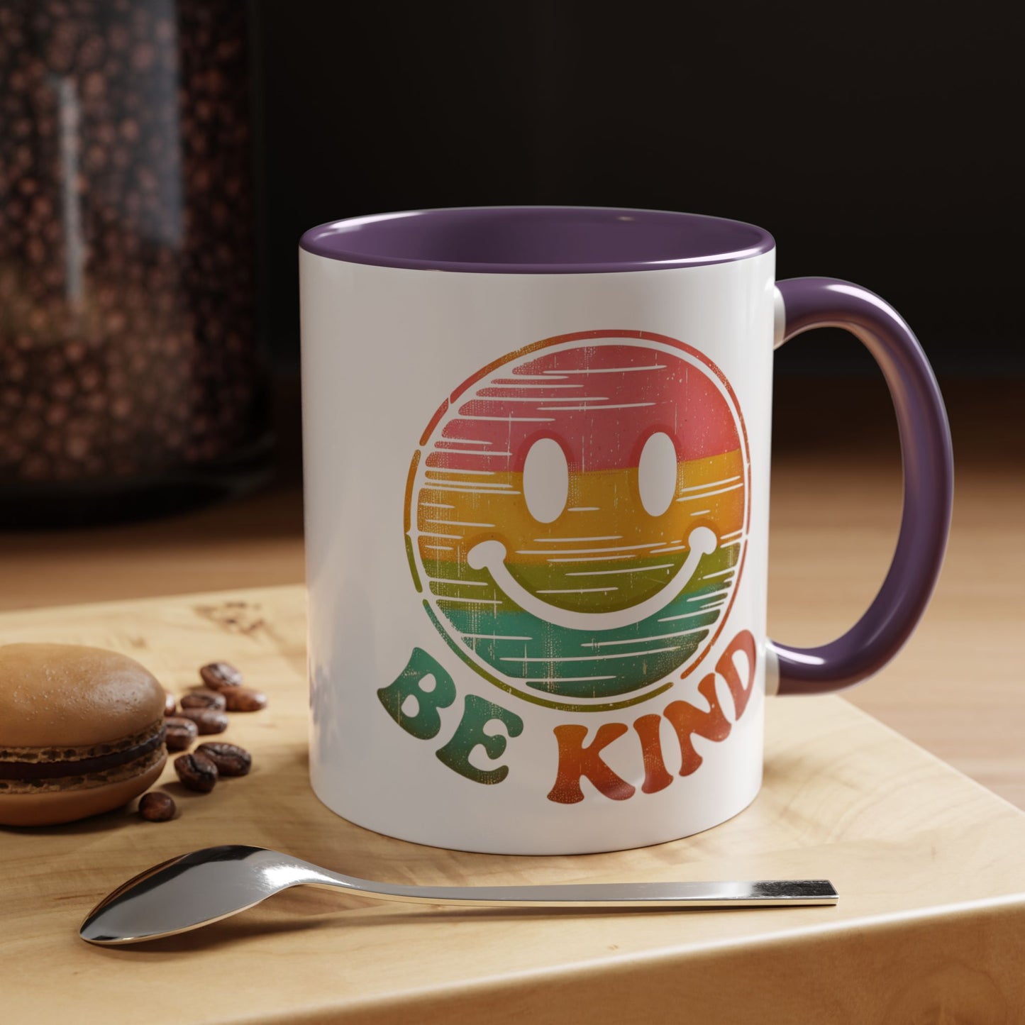 Motivation Mug - Retro Smiley Face Be Kind